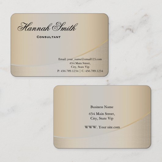 Professional Gold Metal Elegant Modern Black Visitekaartje (Voorkant / Achterkant)