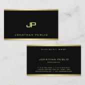 Professional Gold Monogram Glam Modern Elegant Visitekaartje (Voorkant / Achterkant)