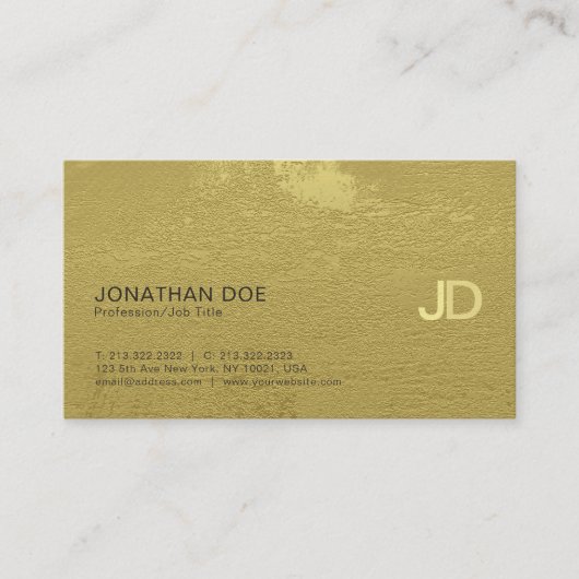 Professional Gold-monogram Premium - dikke luxe Visitekaartje (Voorkant)