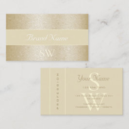 Professional Gold Pearl Shimmery Snake Monogram Visitekaartje