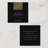 Professional Gold Polka Dots Vierkante Visitekaartje (Voorkant / Achterkant)