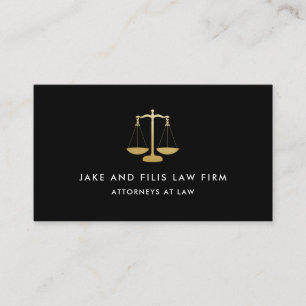 Professional Gold Scales Attorney Law Firma Black Visitekaartje