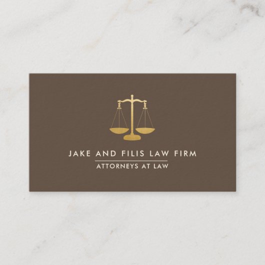 Professional Gold Scales Attorney Law Firma Busine Visitekaartje (Voorkant)