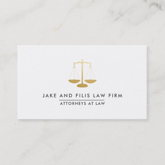 Professional Gold Scales Attorney Law Firma Visitekaartje (Voorkant)