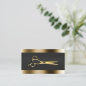 Professional Gold Scissor Hair Stylist Visitekaartje (Staand voorkant)