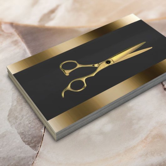 Professional Gold Scissor Hair Stylist Visitekaartje
