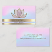 Professional Gold Stripes Holographic Gold Lotus Visitekaartje (Voorkant / Achterkant)
