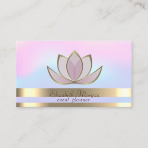 Professional Gold Stripes Holographic Gold Lotus Visitekaartje