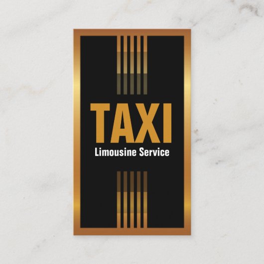 Professional Gold Stripes Limousine Taxi Service Visitekaartje (Voorkant)
