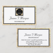 Professional Gold White Lijst Logo VIP Visitekaartje (Voorkant / Achterkant)