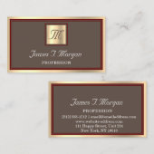 Professional Golden Coffee Framed Maron Monogram Visitekaartje (Voorkant / Achterkant)