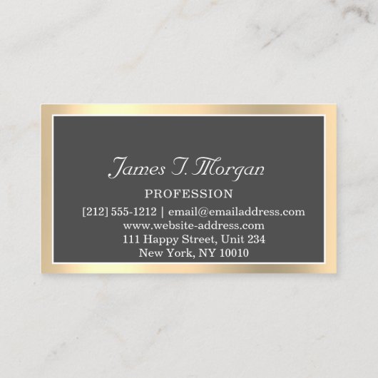 Professional Golden Sepia Logo Gray Monogram Visitekaartje (Achterkant)