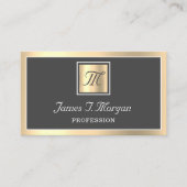 Professional Golden Sepia Logo Gray Monogram Visitekaartje (Voorkant)