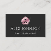 Professional Golf Instructor Coach Roos Gold Black Visitekaartje (Voorkant)