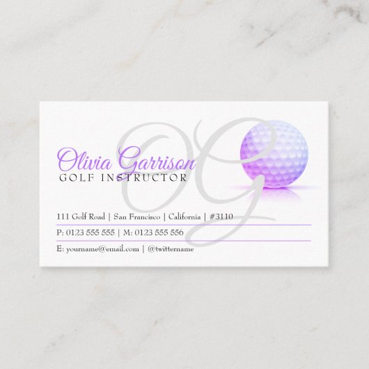 Professional Golf Trainer | INITIAAL VISITEKAARTJE (Voorkant)