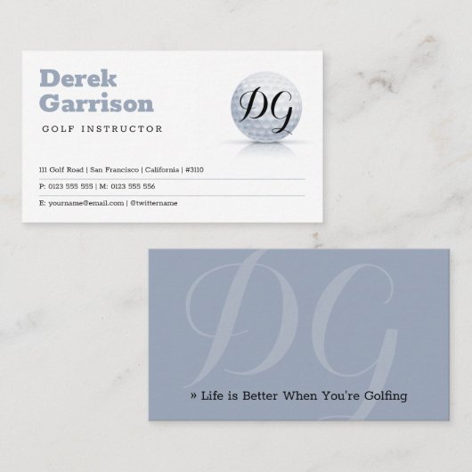 Professional Golf Trainer | INITIALEN Visitekaartje (Voorkant / Achterkant)