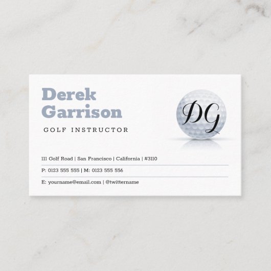 Professional Golf Trainer | INITIALEN Visitekaartje (Voorkant)