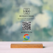 Professional Google Reviews QR Code Business Logo Acryl Bord (Neutraal)