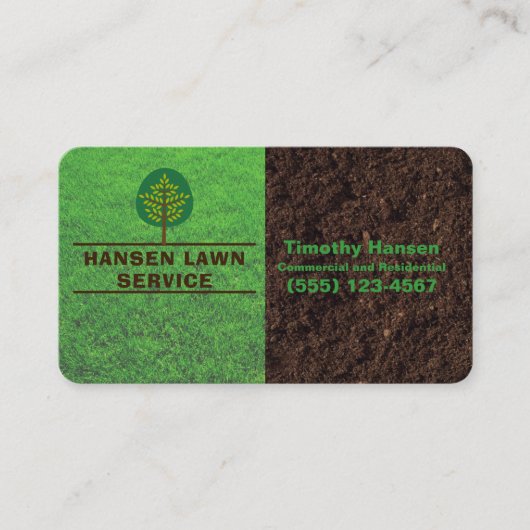 Professional Grass Soil Landscaping Yard Service Visitekaartje (Voorkant)