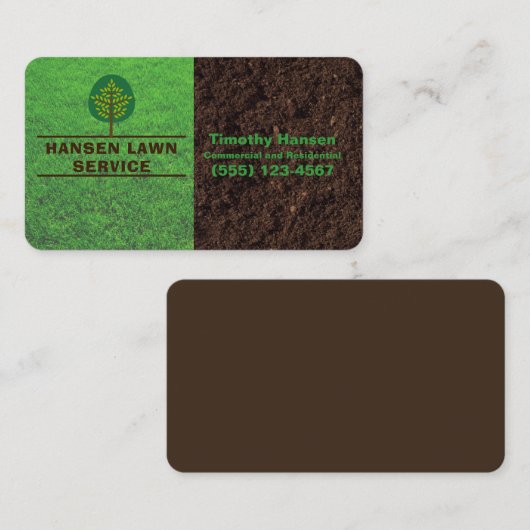 Professional Grass Soil Landscaping Yard Service Visitekaartje (Voorkant / Achterkant)