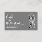 Professional Gray Logo QR Code Modern Visitekaartje (Voorkant)