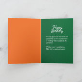 Professional Green Business Birthday Greeting Card Kaart (Binnen)