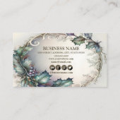 Professional Green Paarse Leaves Rustic Elegant Visitekaartje (Achterkant)