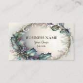 Professional Green Paarse Leaves Rustic Elegant Visitekaartje (Voorkant)