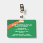 Professional Green Staff ID Badge (Achterkant met clip)