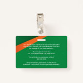 Professional Green Staff ID Badge (Achterkant met clip)