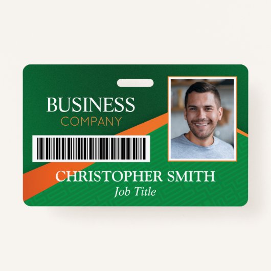 Professional Green Staff ID Badge (Voorkant)