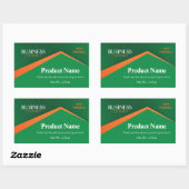 Professional Green with Orange Stripe Business Rechthoekige Sticker (Vel)
