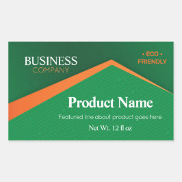 Professional Green with Orange Stripe Business Rechthoekige Sticker