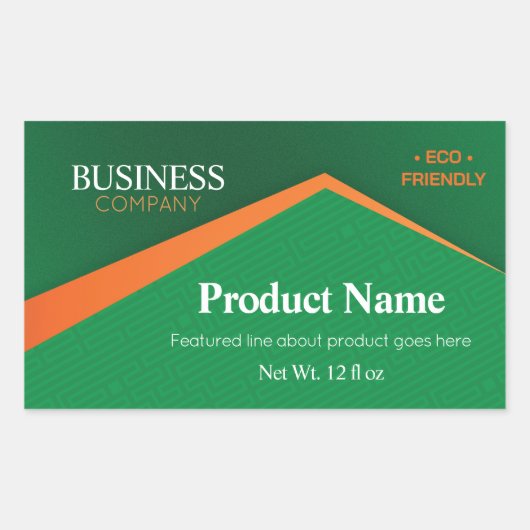Professional Green with Orange Stripe Business Rechthoekige Sticker (Voorkant)