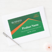 Professional Green with Orange Stripe Business Rechthoekige Sticker (Envelop)