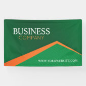 Professional Green with Orange Stripe Business Spandoek (Horizontaal)