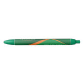 Professional Green with Orange Stripe Business Zwarte Inkt Pen (Voorkant)