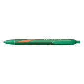 Professional Green with Orange Stripe Business Zwarte Inkt Pen (Achterkant)