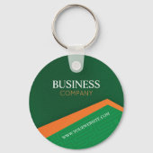 Professional Green with Orange Stripe Corporate Sleutelhanger (Voorkant)