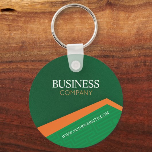 Professional Green with Orange Stripe Corporate Sleutelhanger (Achterkant)