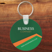 Professional Green with Orange Stripe Corporate Sleutelhanger (Voorkant)
