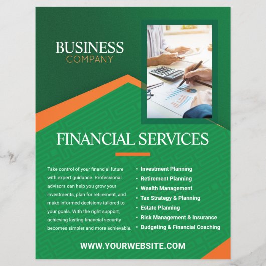 Professional Green with Orange Stripe Flyer (Voorkant)