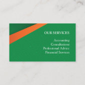 Professional Green with Orange Stripe Visitekaartje (Achterkant)