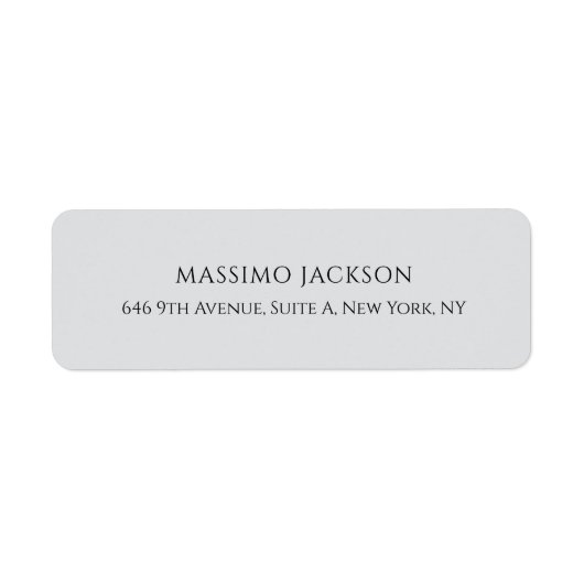 Professional grey elegant modern minimalist name etiket (Voorkant)