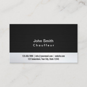 Professional Grey Metal Chauffeur Visitekaartje