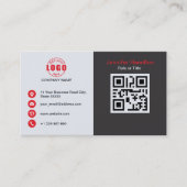 Professional Grey Red voeg uw Logo QR Code toe Visitekaartje (Voorkant)