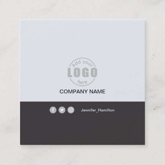 Professional Grey voeg uw foto QR Code toe Vierkante Visitekaartje (Achterkant)