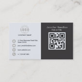 Professional Grey Voeg uw Logo QR Code toe Visitekaartje (Voorkant)