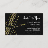 Professional Haarstylist Gold Glitter-schaar Visitekaartje (Voorkant)
