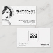 Professional Hair Salon - Dank u Kaart van de Kort Kortingskaartje (Voorkant / Achterkant)